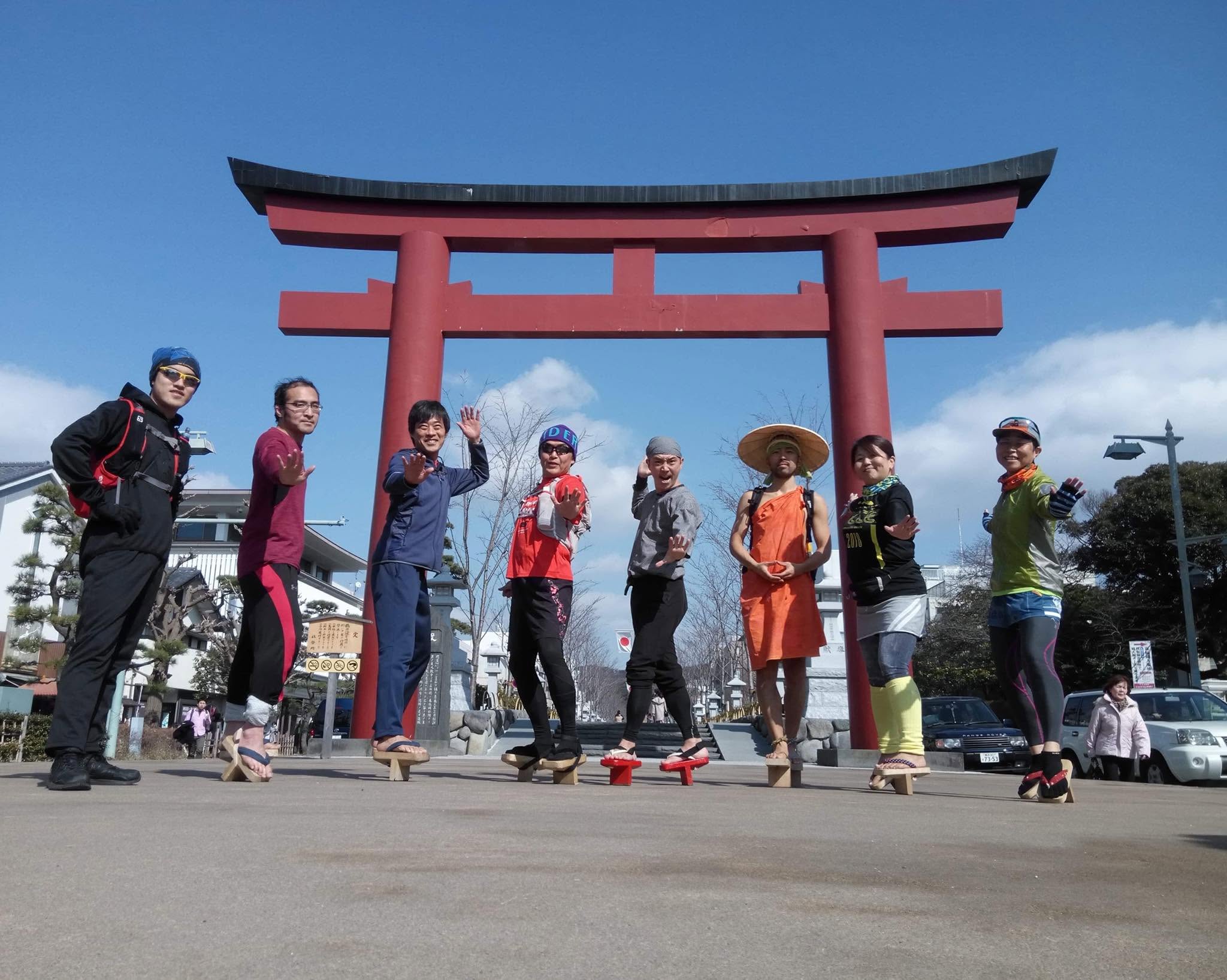 2018年|古都鎌倉 神仏習合一本歯下駄マラニック。仲間と鎌倉から江ノ島へ。